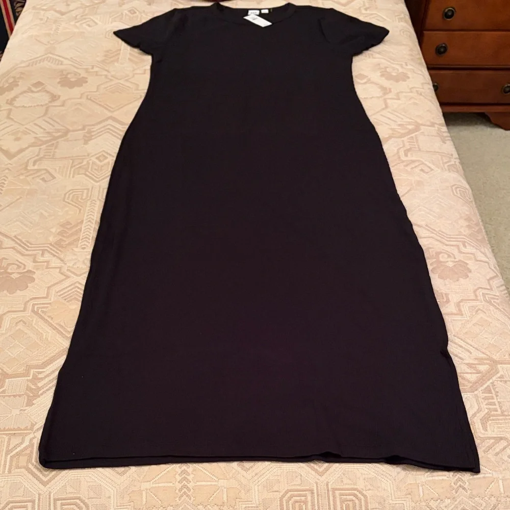 GAP Black Ribbed Maxi Dress/NWT/L - Picture 8 of 14